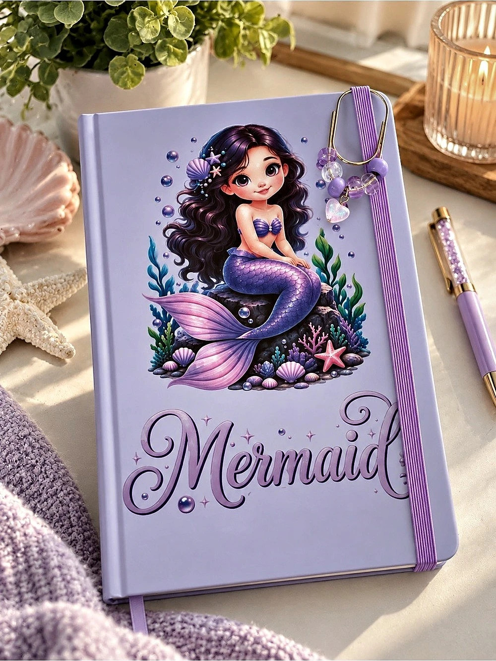 Mermaid Notebook Journal in Purple Like New
